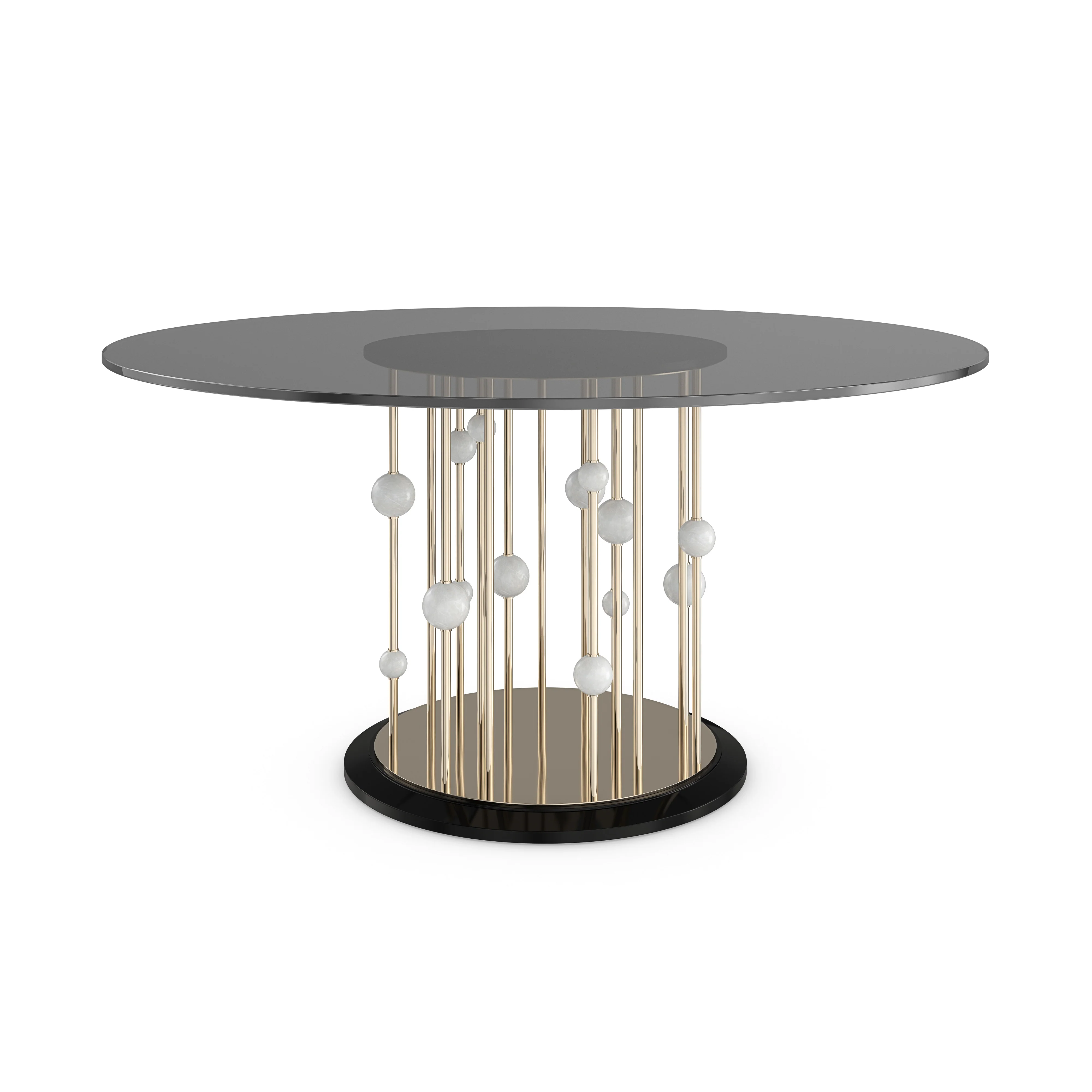 60" Round Smoked Grey Glass Top